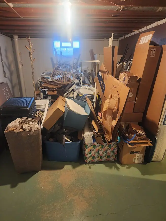 Roll-off dumpster container at job site for Construction Dumpster Rental in North Terre Haute